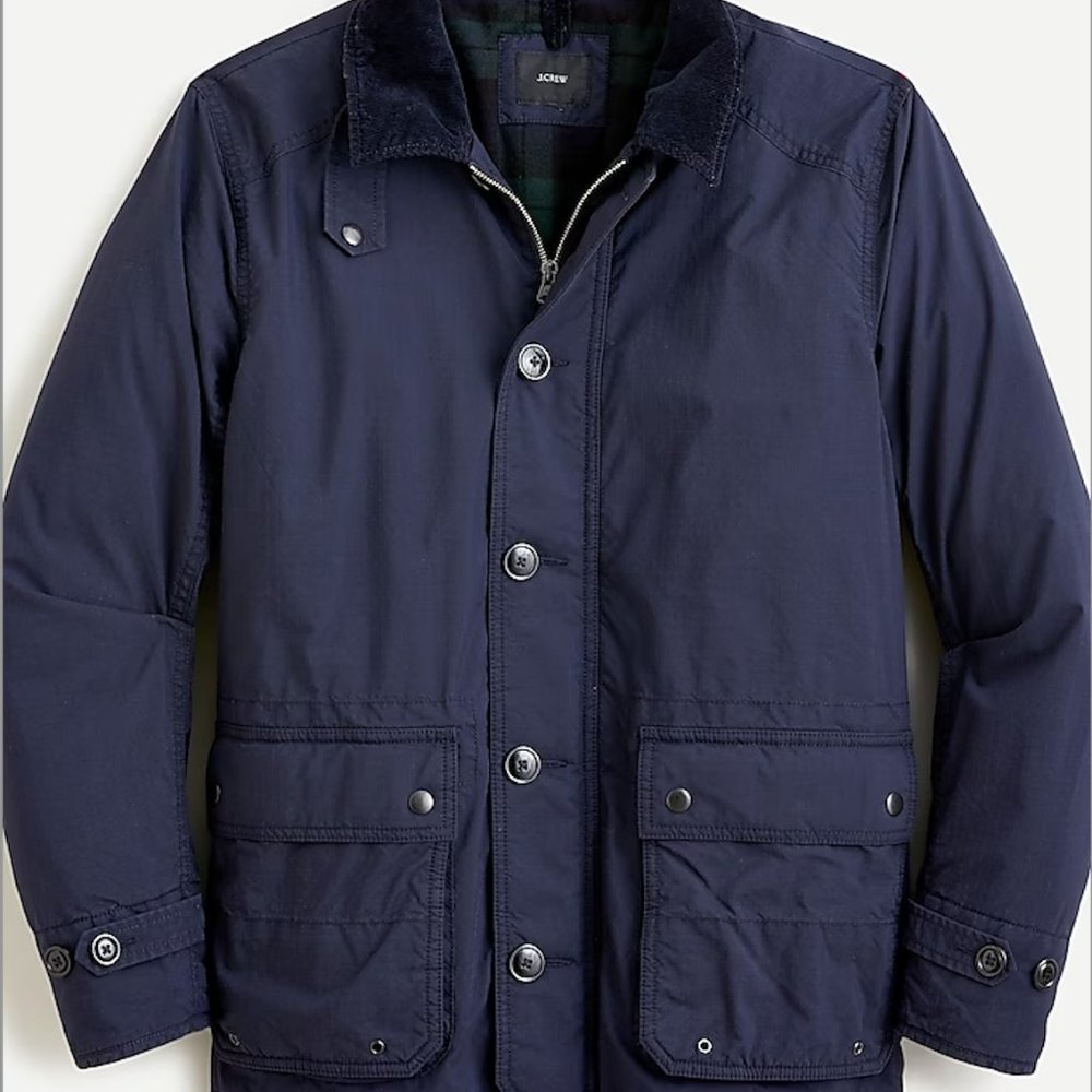 BNWT J Crew Highland Skye Jacket Primaloft Men S Navy Blue Corduroy Collar